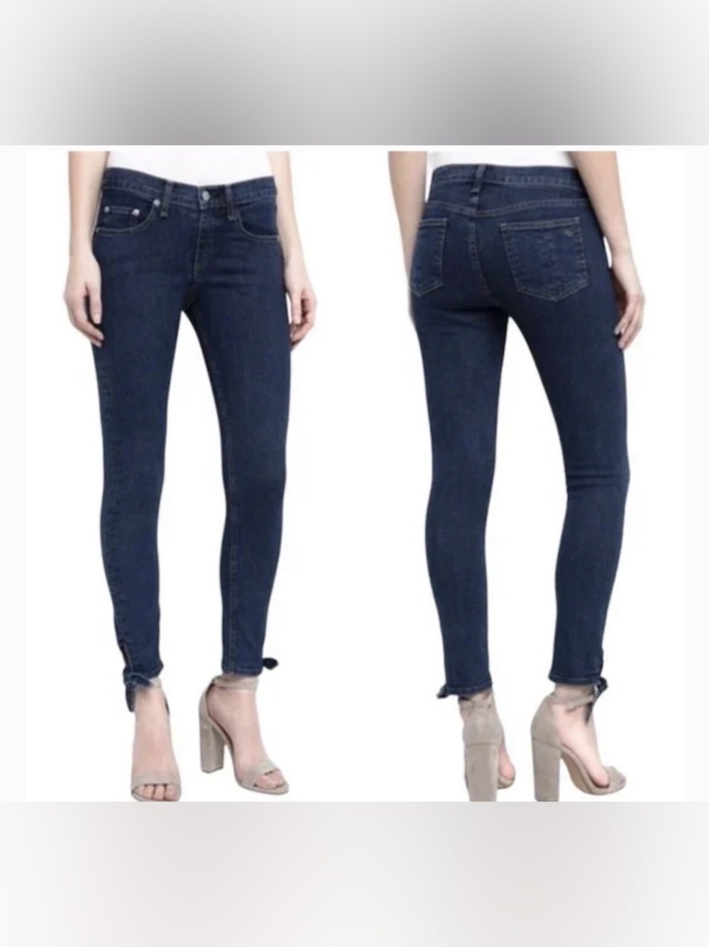 Rag & Bone Stevie Capri Tie Ankle Jeans in Paz. Denim Dark Wash Size 30 NWOT